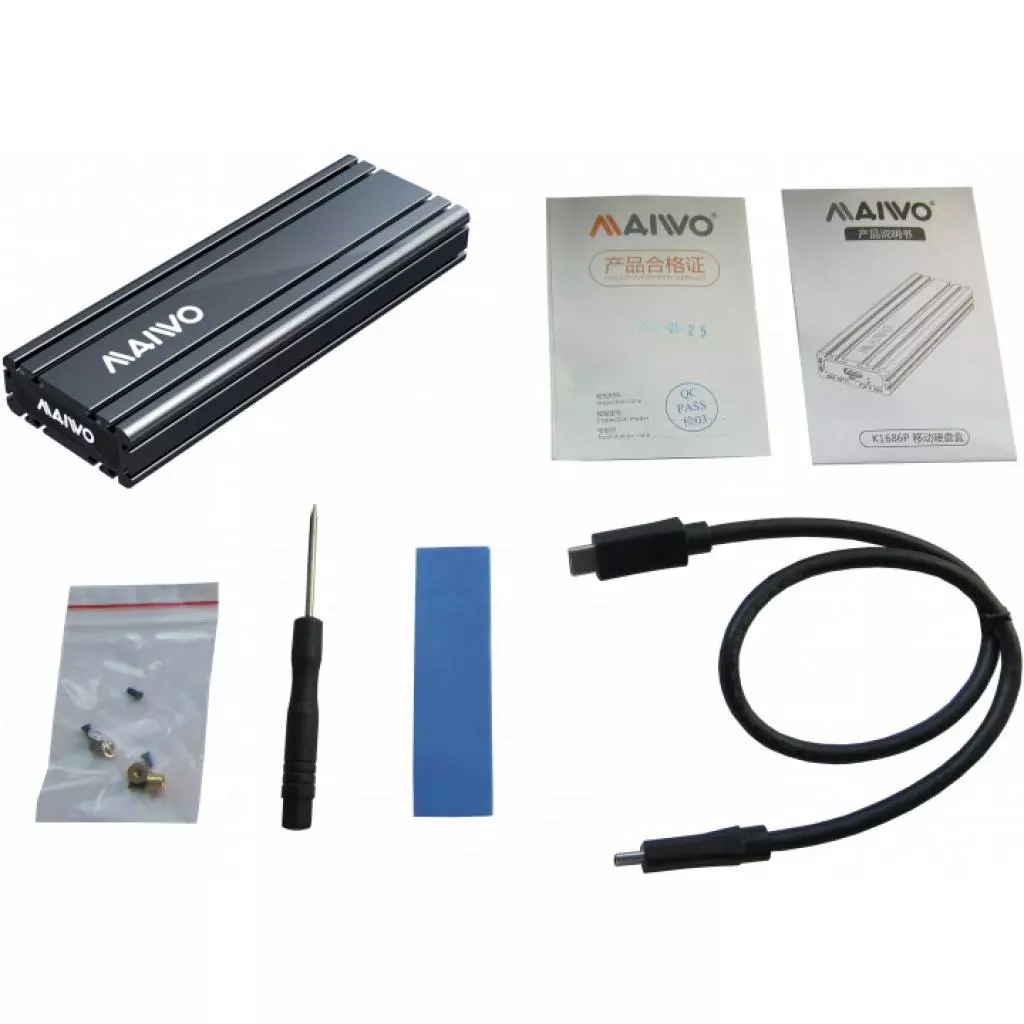 Карман внешний Maiwo M.2 SSD NVMe (PCIe) — USB 3.1 Type-C (K1686P space grey) - 8 Карман внешний Maiwo M.2 SSD NVMe (PCIe) — USB 3.1 Type-C (K1686P space grey) - 8