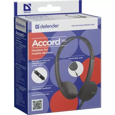 Наушники Defender Accord 150 Black (63150) - 5 Наушники Defender Accord 150 Black (63150) - 5