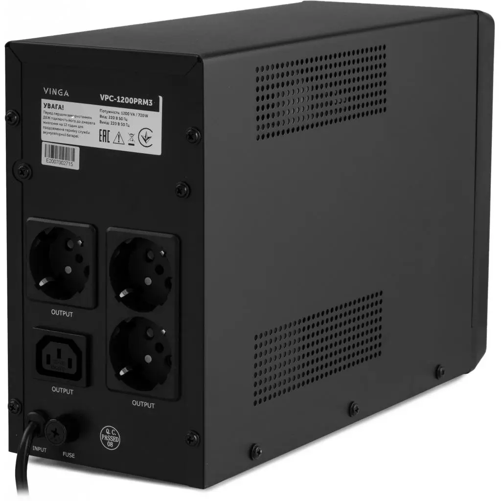 Источник бесперебойного питания Vinga LED 1200VA ( VPC-1200PRM3 ) (VPC-1200PRM3) - 3 Источник бесперебойного питания Vinga LED 1200VA ( VPC-1200PRM3 ) (VPC-1200PRM3) - 3