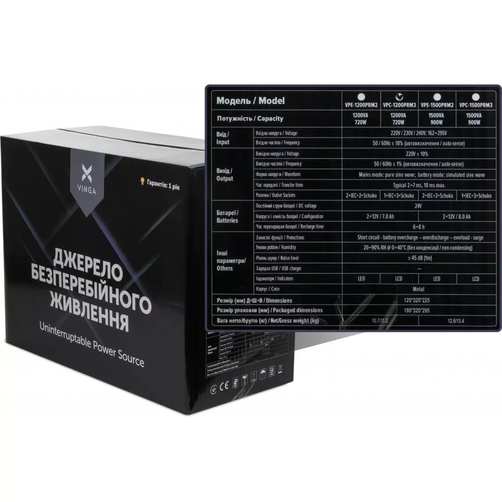 Источник бесперебойного питания Vinga LED 1200VA ( VPC-1200PRM3 ) (VPC-1200PRM3) - 5 Источник бесперебойного питания Vinga LED 1200VA ( VPC-1200PRM3 ) (VPC-1200PRM3) - 5