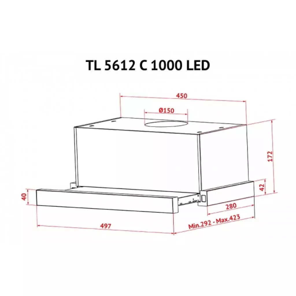 Вытяжка кухонная Perfelli TL 5612 C WH 1000 LED - 3