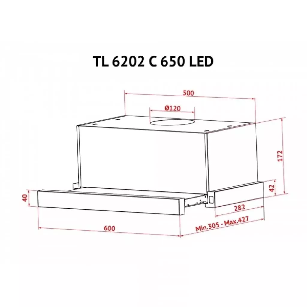 Вытяжка кухонная Perfelli TL 6202 C S/I 650 LED - 3 Вытяжка кухонная Perfelli TL 6202 C S/I 650 LED - 3