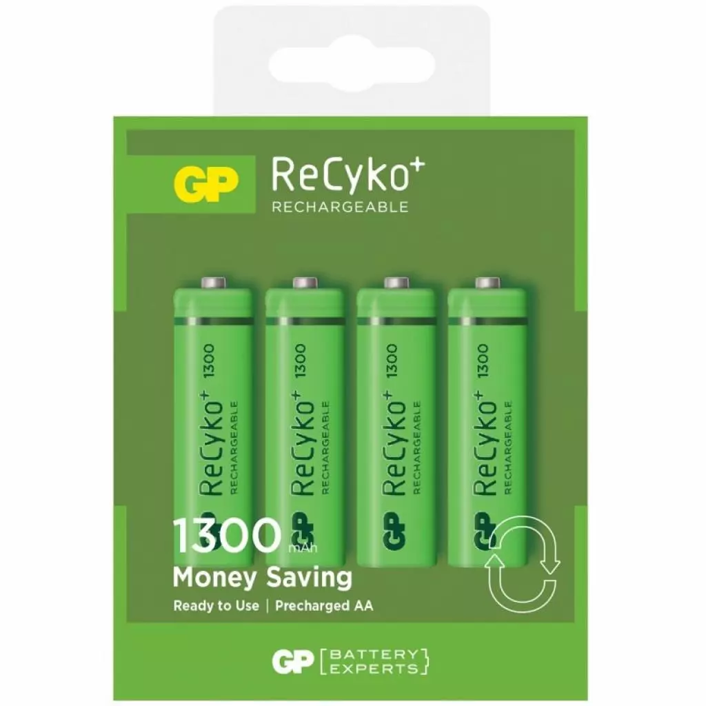 Аккумулятор Gp AA 130AAHCE-2GBE4 Recyko+ 1300 mAh * 4 (130AAHCE / 4891199186523) - 1
