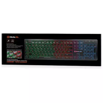 Клавиатура REAL-EL 7070 Comfort Backlit, black - 2 Клавиатура REAL-EL 7070 Comfort Backlit, black - 2