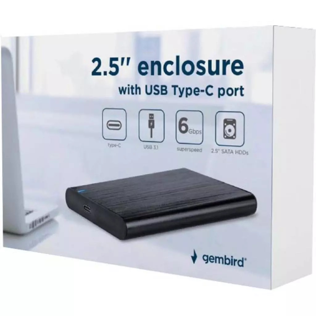 Карман внешний Gembird 2.5" USB3.1 alum black (EE2-U3S-6) - 3 Карман внешний Gembird 2.5" USB3.1 alum black (EE2-U3S-6) - 3