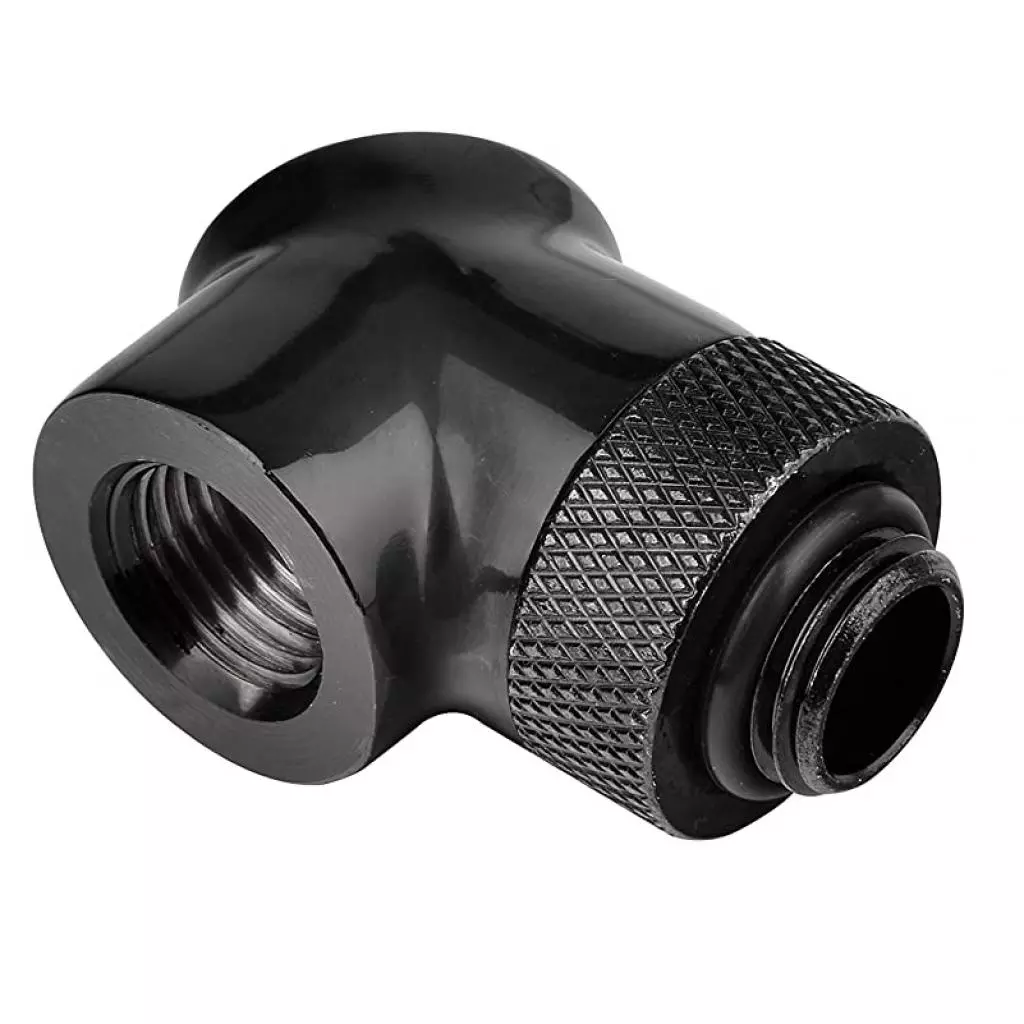 Фитинг для СВО ThermalTake Pacific G1/4 90 Degree Adapter - Black (CL-W052-CU00BL-A) - 2 Фитинг для СВО ThermalTake Pacific G1/4 90 Degree Adapter - Black (CL-W052-CU00BL-A) - 2