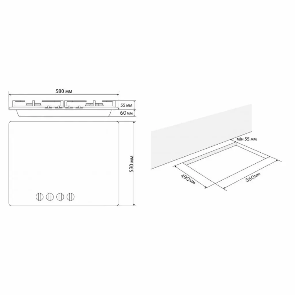 Варочная поверхность Jantar HMF 60 WH EF - 9 Варочная поверхность Jantar HMF 60 WH EF - 9