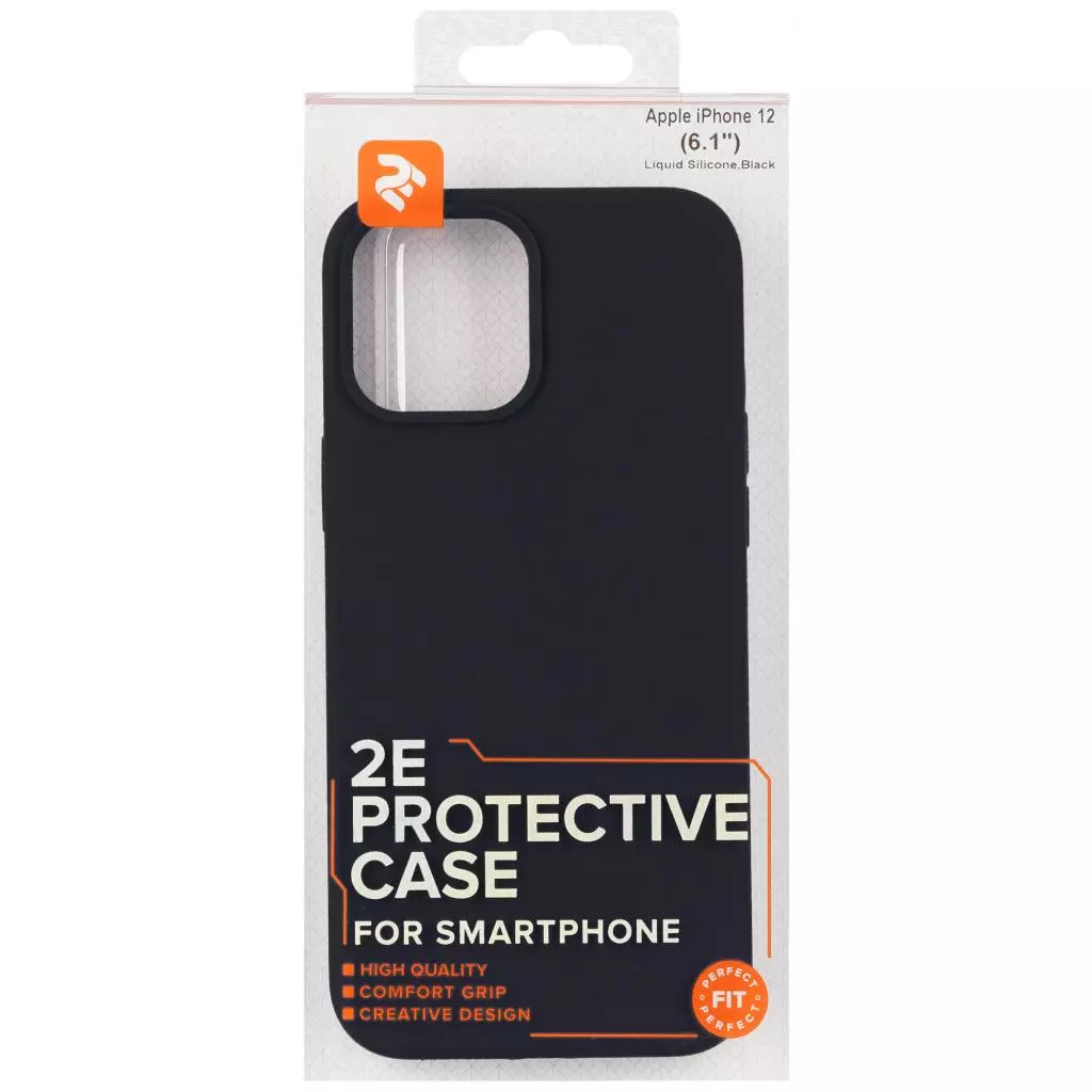 Чехол для моб. телефона 2E Apple iPhone 12 (6.1"), Liquid Silicone, Black (2E-IPH-12PR-OCLS-BK) - 2
