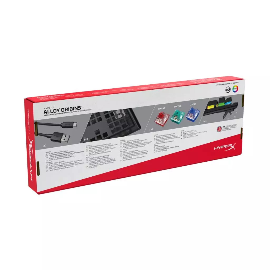 Клавиатура HyperX Alloy Origins HX Blue switches (HX-KB6BLX-RU) - 5 Клавиатура HyperX Alloy Origins HX Blue switches (HX-KB6BLX-RU) - 5