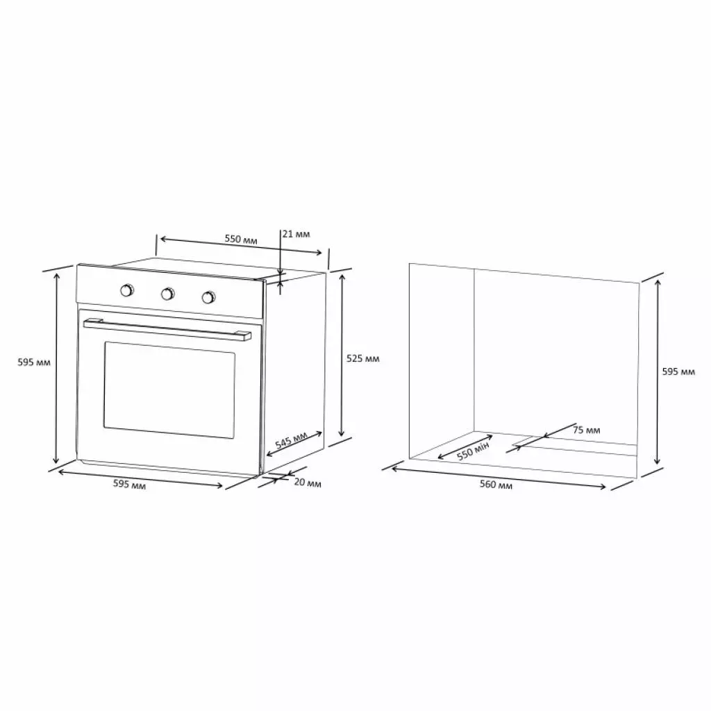 Духовой шкаф Eleyus DIANA 6006 WH - 3 Духовой шкаф Eleyus DIANA 6006 WH - 3