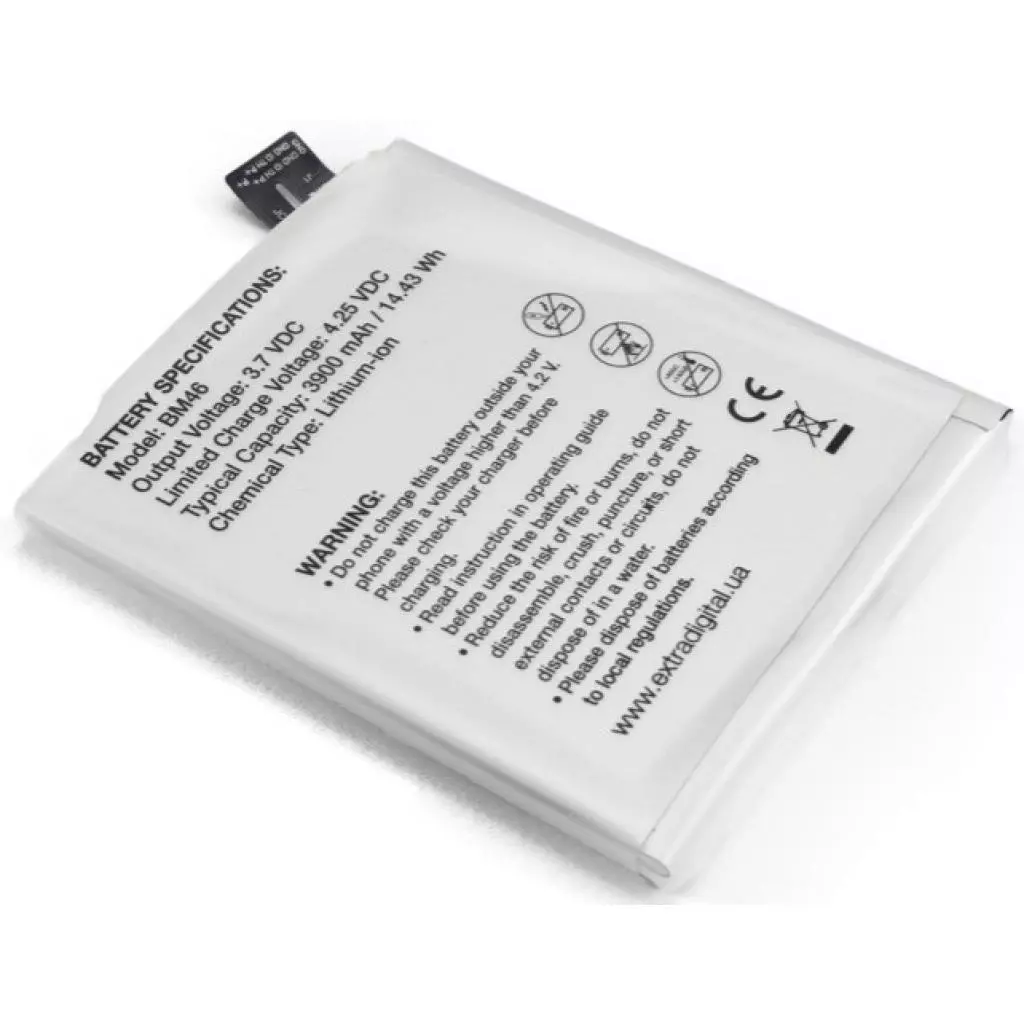 Аккумуляторная батарея для телефона Extradigital Xiaomi Redmi Note 3 (BM46) 3900 mAh (BMX6448) - 3 Аккумуляторная батарея для телефона Extradigital Xiaomi Redmi Note 3 (BM46) 3900 mAh (BMX6448) - 3