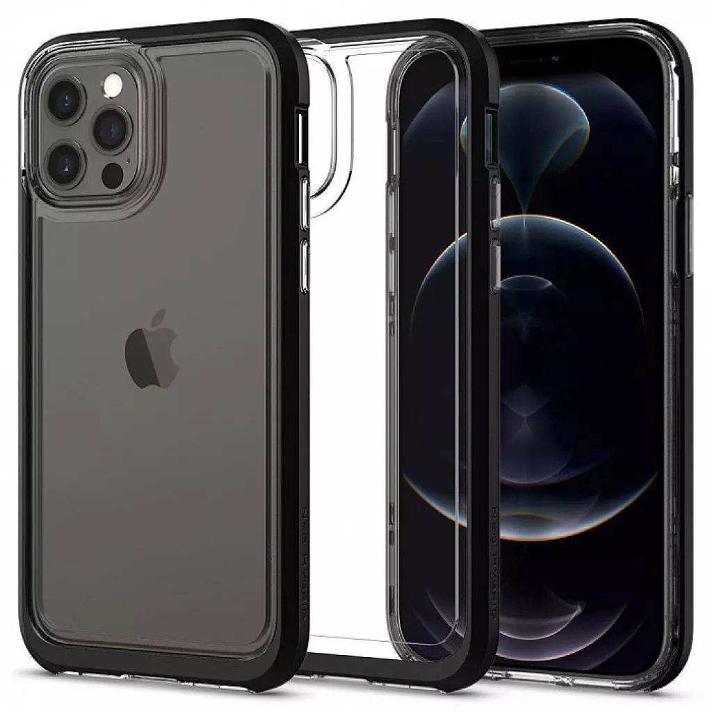Чехол для моб. телефона Spigen iPhone 12 / 12 Pro Neo Hybrid, Crystal Black (ACS01706) - 1 Чехол для моб. телефона Spigen iPhone 12 / 12 Pro Neo Hybrid, Crystal Black (ACS01706) - 1