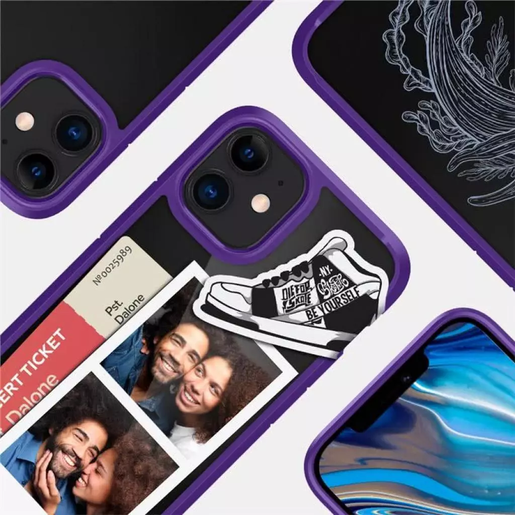 Чехол для моб. телефона Spigen iPhone 12 mini Crystal Hybrid, Hydrangea Purple (ACS01544) - 7 Чехол для моб. телефона Spigen iPhone 12 mini Crystal Hybrid, Hydrangea Purple (ACS01544) - 7