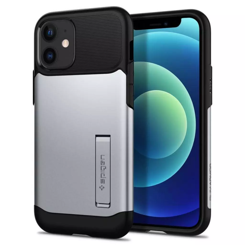 Чехол для моб. телефона Spigen iPhone 12 mini Slim Armor, Satin Silve (ACS01548) - 7 Чехол для моб. телефона Spigen iPhone 12 mini Slim Armor, Satin Silve (ACS01548) - 7