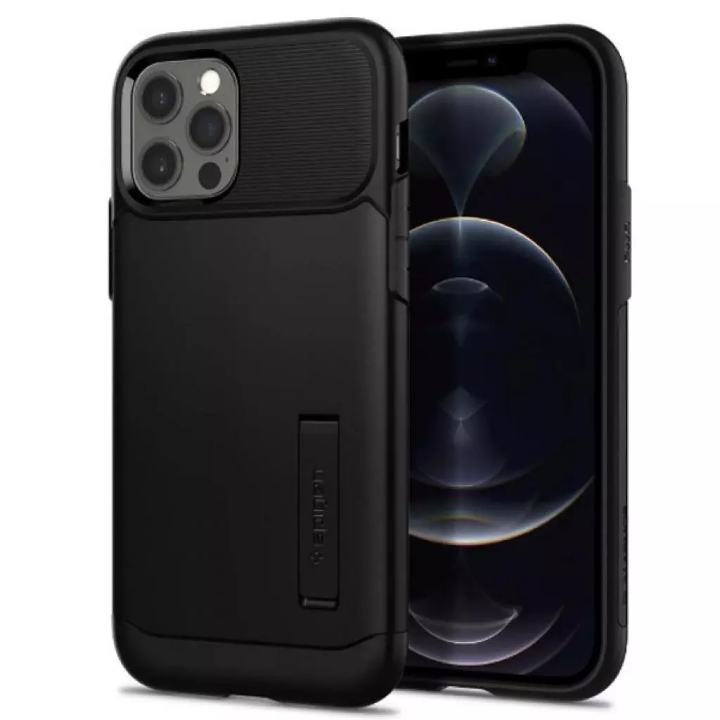 Чехол для моб. телефона Spigen iPhone 12 / 12 Pro Slim Armor, Black (ACS01523) - 2 Чехол для моб. телефона Spigen iPhone 12 / 12 Pro Slim Armor, Black (ACS01523) - 2