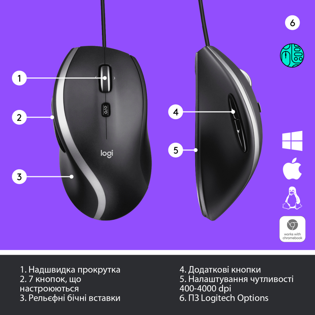 Мышка Logitech M500s Advanced (910-005784) - 5