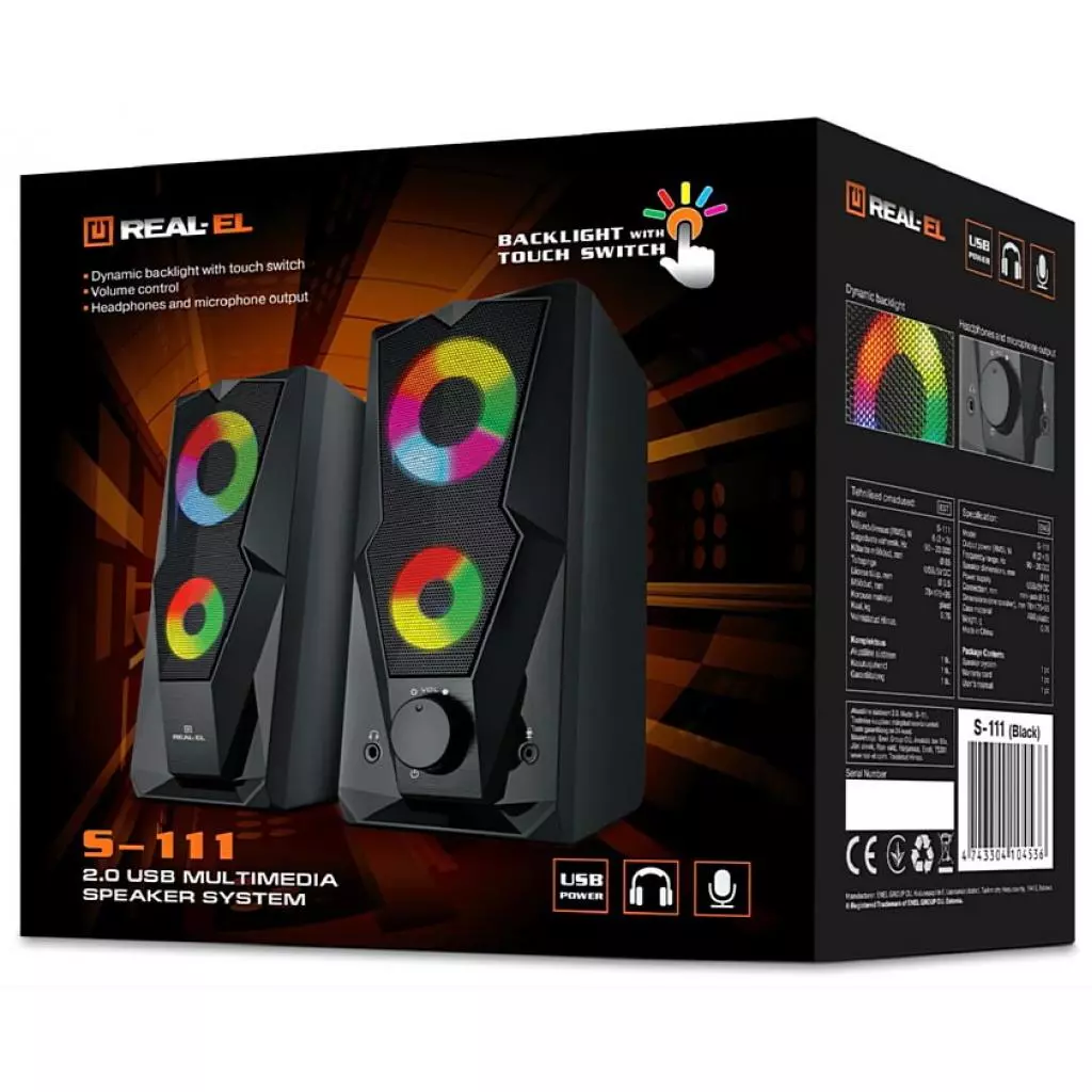 Акустическая система REAL-EL S-111 USB Black - 8 Акустическая система REAL-EL S-111 USB Black - 8