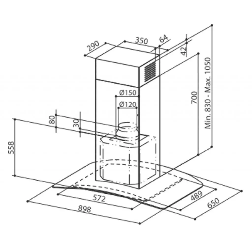 Вытяжка кухонная Faber TRATTO ISOLA/SP EV8 X/V A90 - 1 Вытяжка кухонная Faber TRATTO ISOLA/SP EV8 X/V A90 - 1