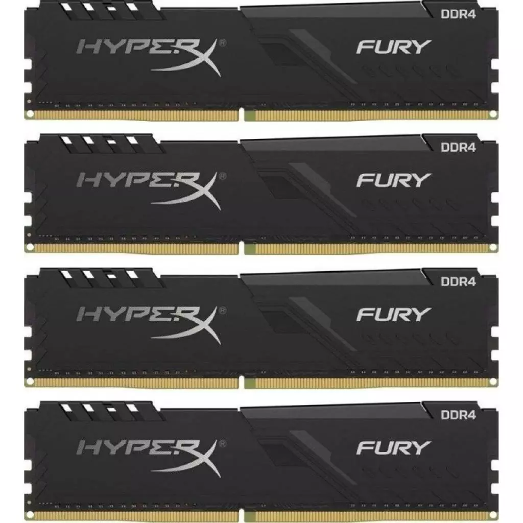 Модуль памяти для компьютера DDR4 128GB (4x32GB) 3200 MHz HyperX Fury Black Kingston Fury (ex.HyperX) (HX432C16FB3K4/128)