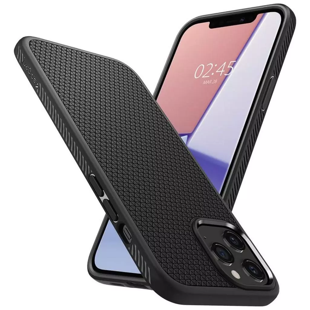 Чехол для моб. телефона Spigen iPhone 12 / 12 Pro Liquid Air, Matte Black (ACS01701) - 6 Чехол для моб. телефона Spigen iPhone 12 / 12 Pro Liquid Air, Matte Black (ACS01701) - 6