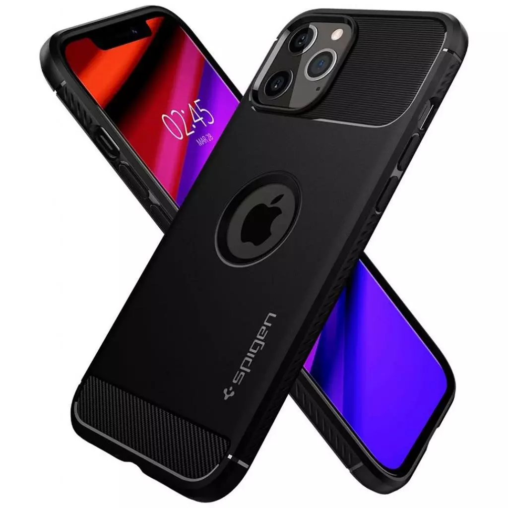 Чехол для моб. телефона Spigen iPhone 12 / 12 Pro Rugged Armor, Matte Black (ACS01700) - 4 Чехол для моб. телефона Spigen iPhone 12 / 12 Pro Rugged Armor, Matte Black (ACS01700) - 4