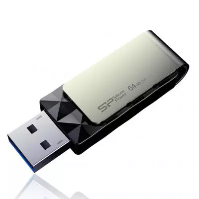 USB флеш накопитель Silicon Power 64Gb BLAZE B30 black USB3.0 (SP064GBUF3B30V1K) - 1