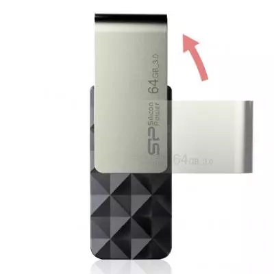 USB флеш накопитель Silicon Power 64Gb BLAZE B30 black USB3.0 (SP064GBUF3B30V1K) - 3