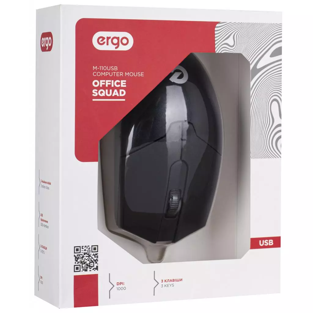 Мышка Ergo M-110 USB Black (M-110USB) - 7 Мышка Ergo M-110 USB Black (M-110USB) - 7