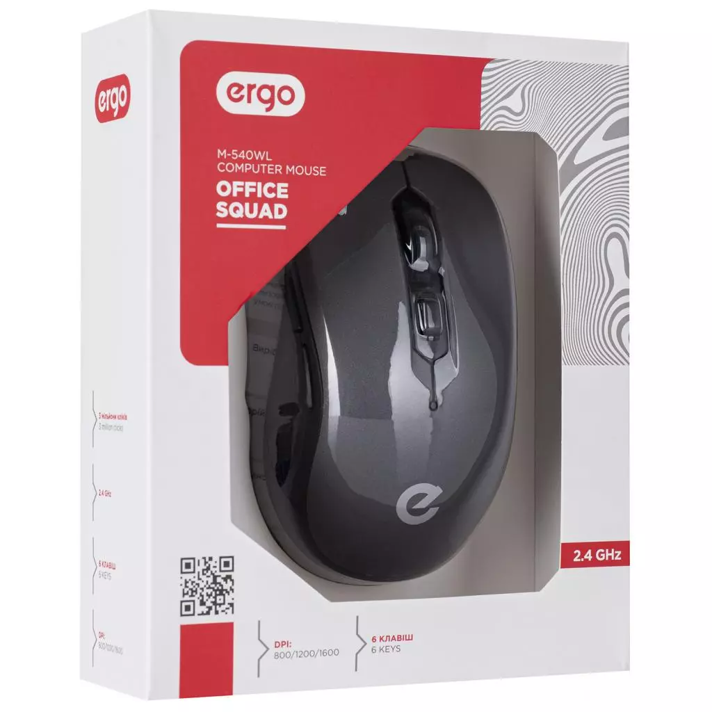 Мышка Ergo M-540WL Black/Gray (M-540WL Bl) - 7 Мышка Ergo M-540WL Black/Gray (M-540WL Bl) - 7