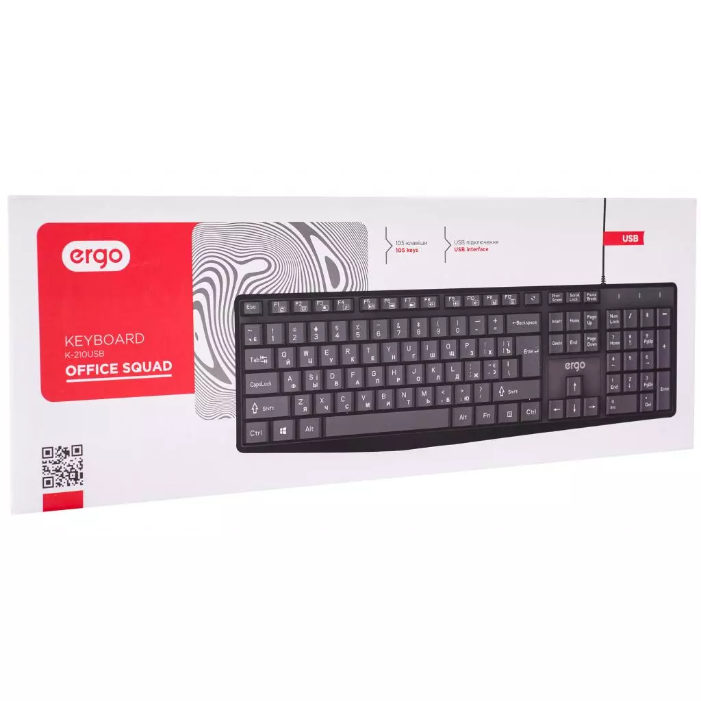 Клавиатура Ergo K-210 USB Black (K-210USB) - 6 Клавиатура Ergo K-210 USB Black (K-210USB) - 6