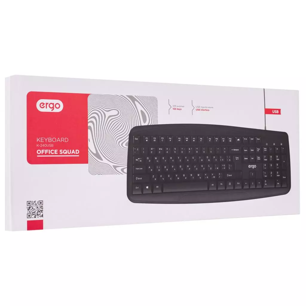 Клавиатура Ergo K-240 USB Black (K-240USB) - 6 Клавиатура Ergo K-240 USB Black (K-240USB) - 6