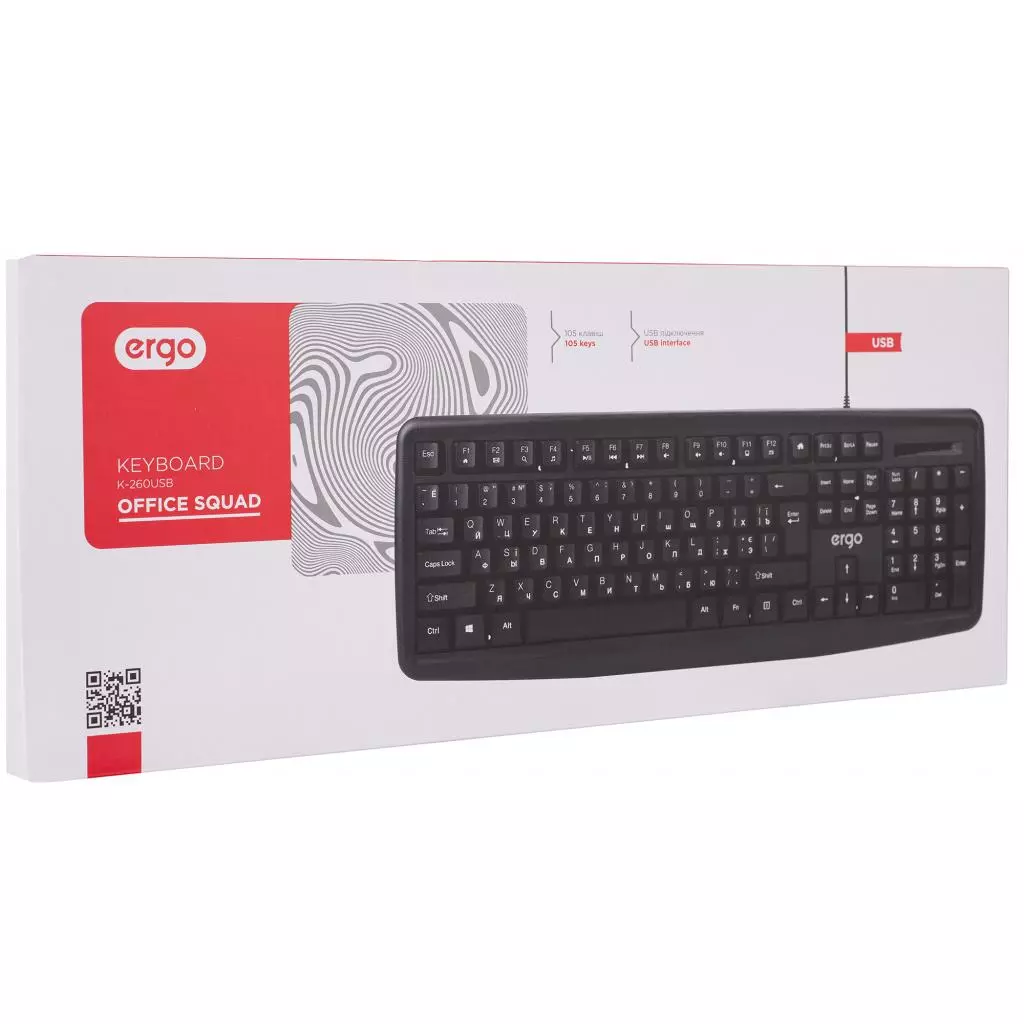 Клавиатура Ergo K-260 USB Black (K-260USB) - 6 Клавиатура Ergo K-260 USB Black (K-260USB) - 6