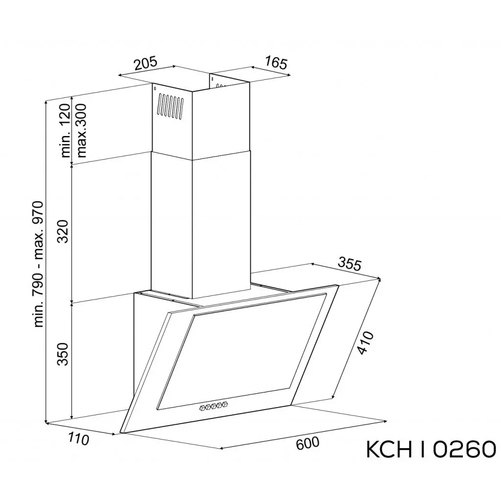 Вытяжка кухонная Kernau KCH I 0260 B - 2