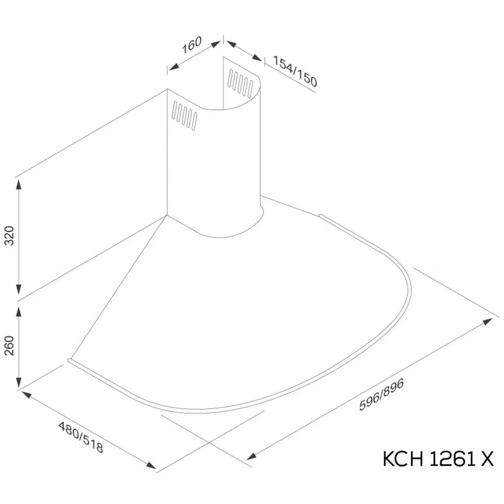 Вытяжка кухонная Kernau KCH 1261 X - 1 Вытяжка кухонная Kernau KCH 1261 X - 1