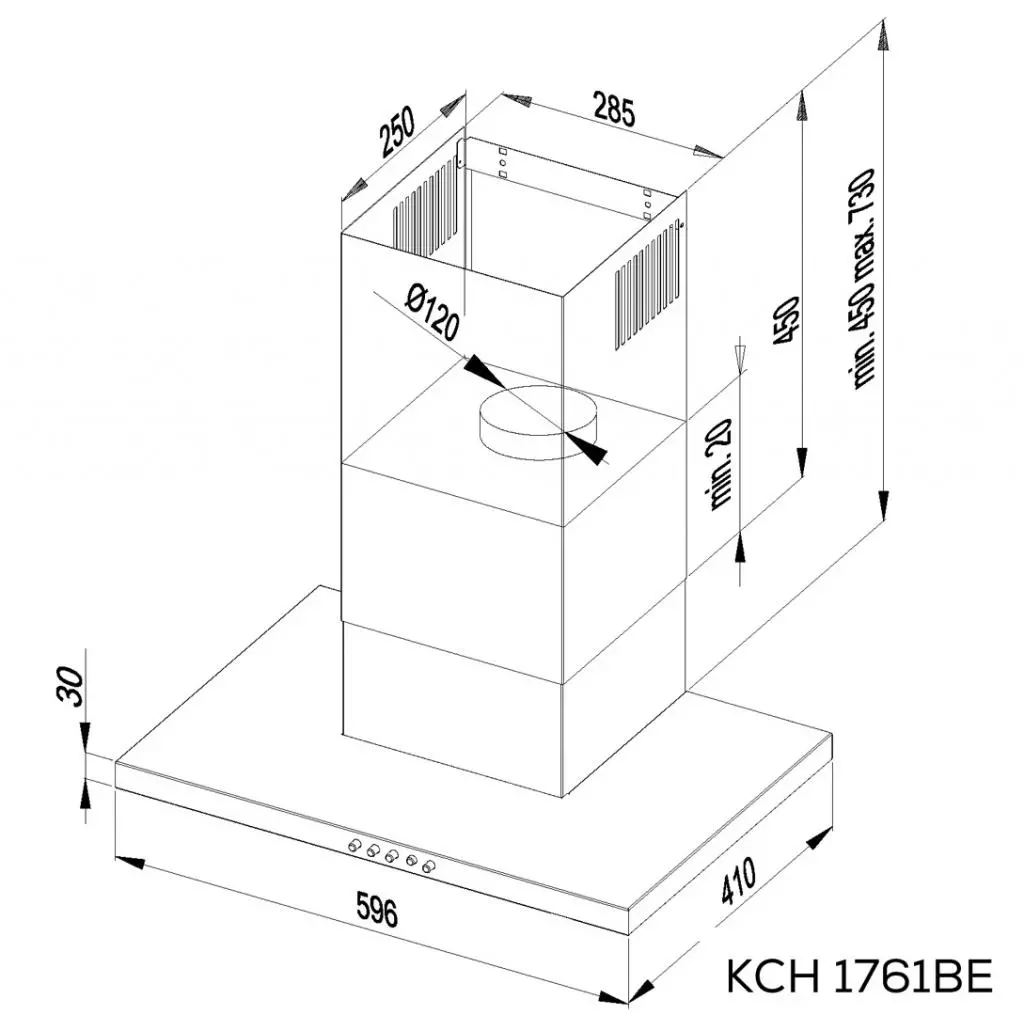 Вытяжка кухонная Kernau KCH 1761 B E - 1 Вытяжка кухонная Kernau KCH 1761 B E - 1