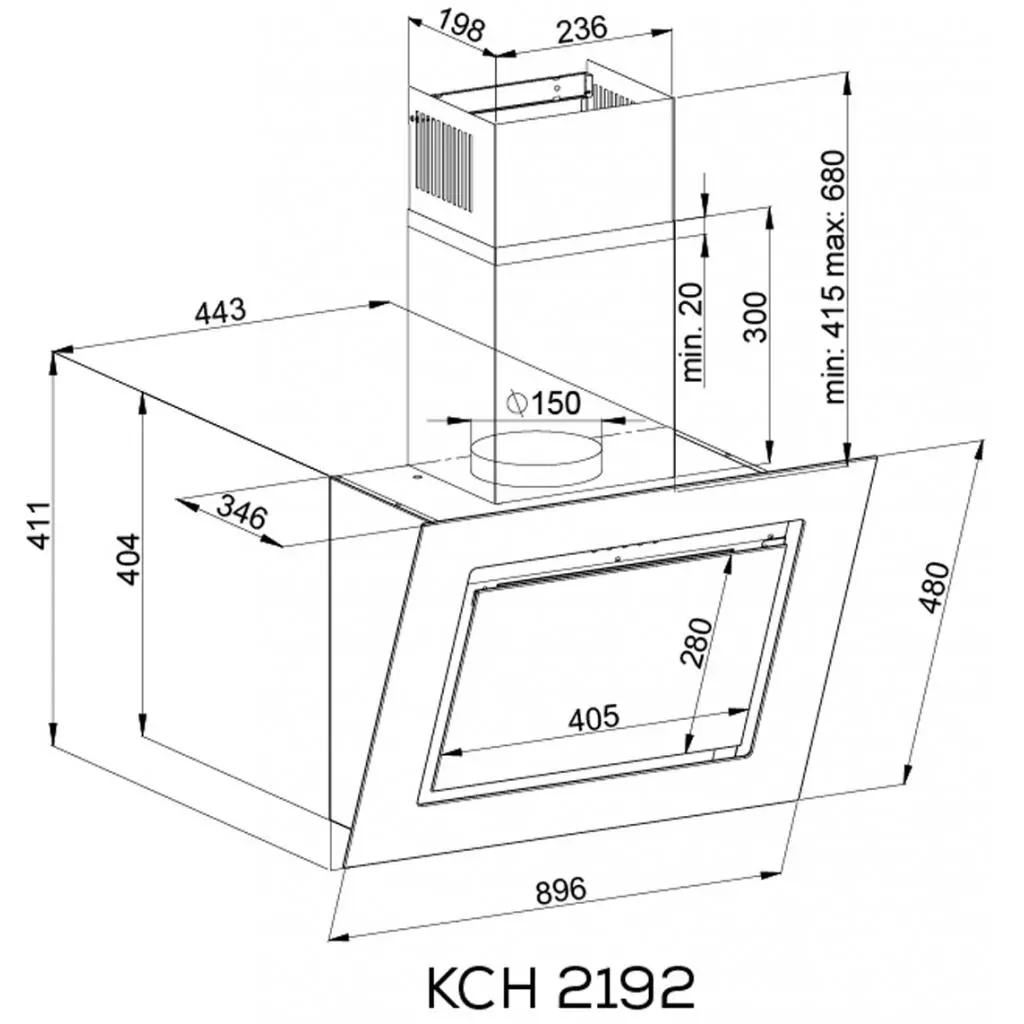 Вытяжка кухонная Kernau KCH 2192 B - 1 Вытяжка кухонная Kernau KCH 2192 B - 1