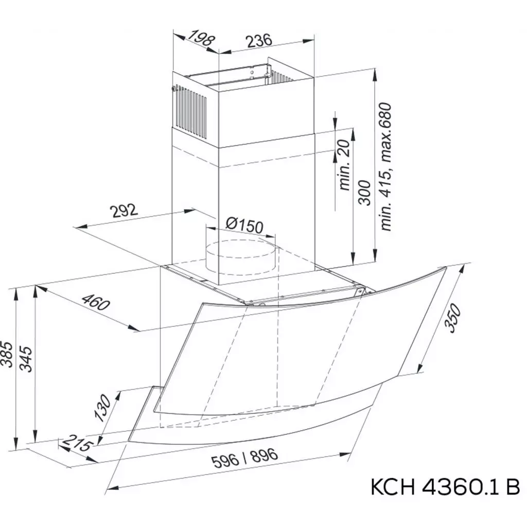 Вытяжка кухонная Kernau KCH 4360.1 B - 1 Вытяжка кухонная Kernau KCH 4360.1 B - 1