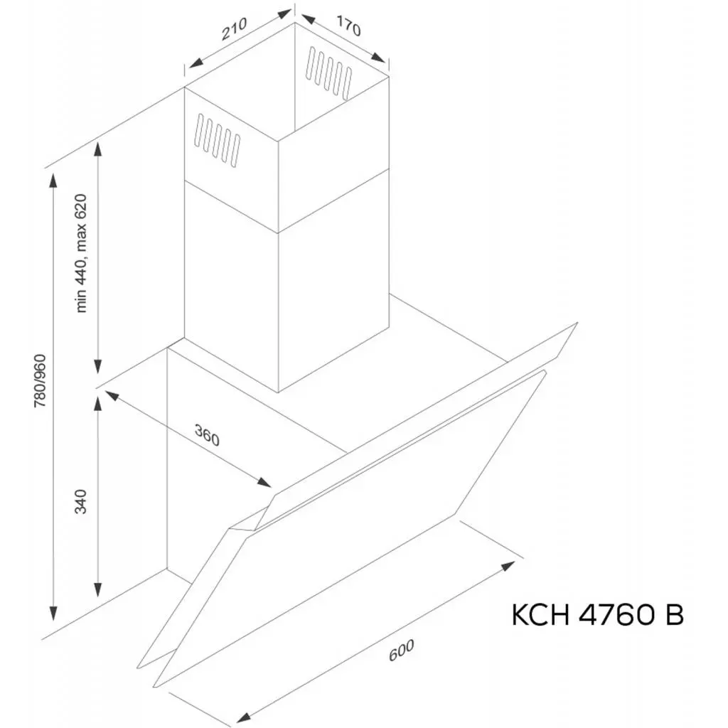 Вытяжка кухонная Kernau KCH 4760 B - 1 Вытяжка кухонная Kernau KCH 4760 B - 1