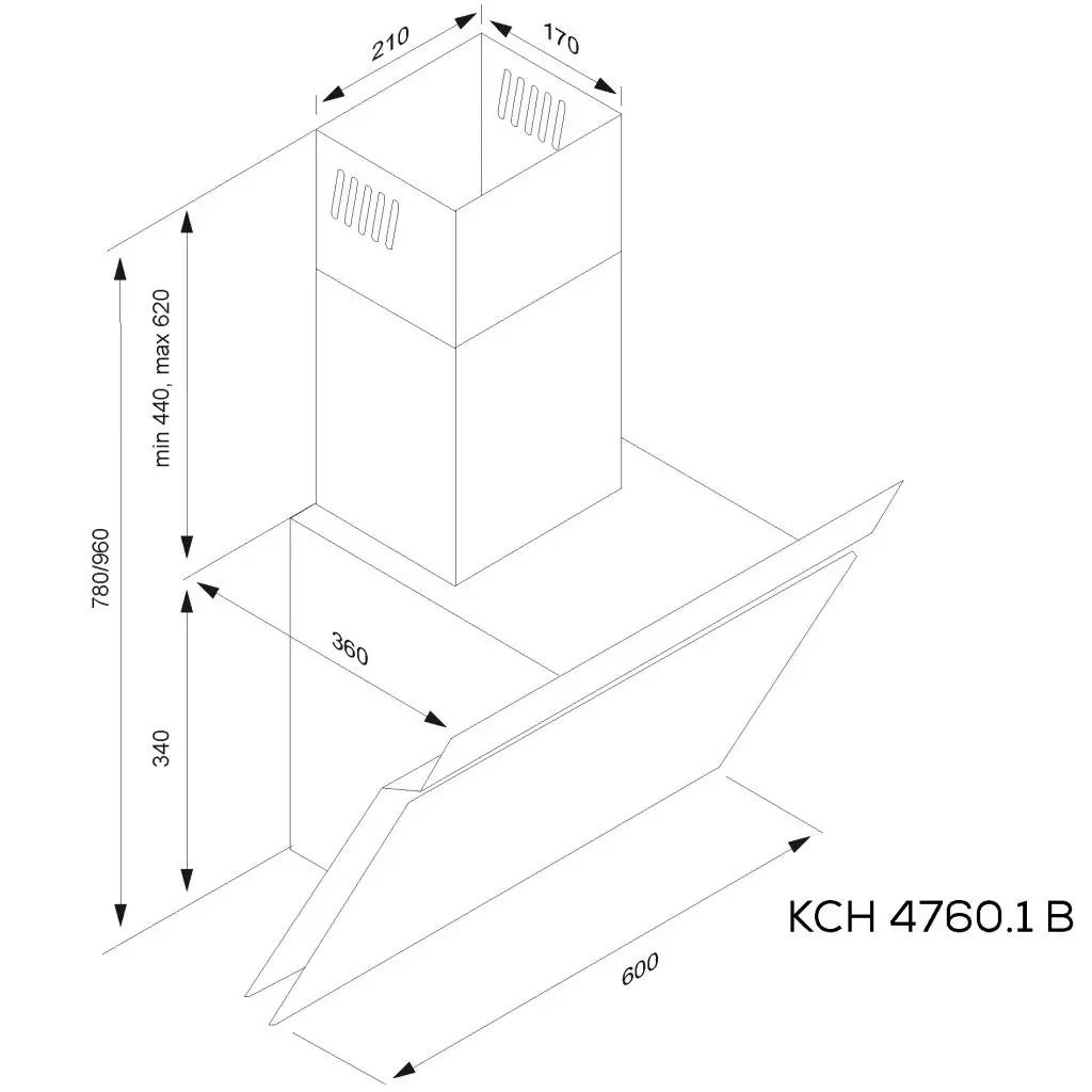 Вытяжка кухонная Kernau KCH 4760.1 B - 1 Вытяжка кухонная Kernau KCH 4760.1 B - 1