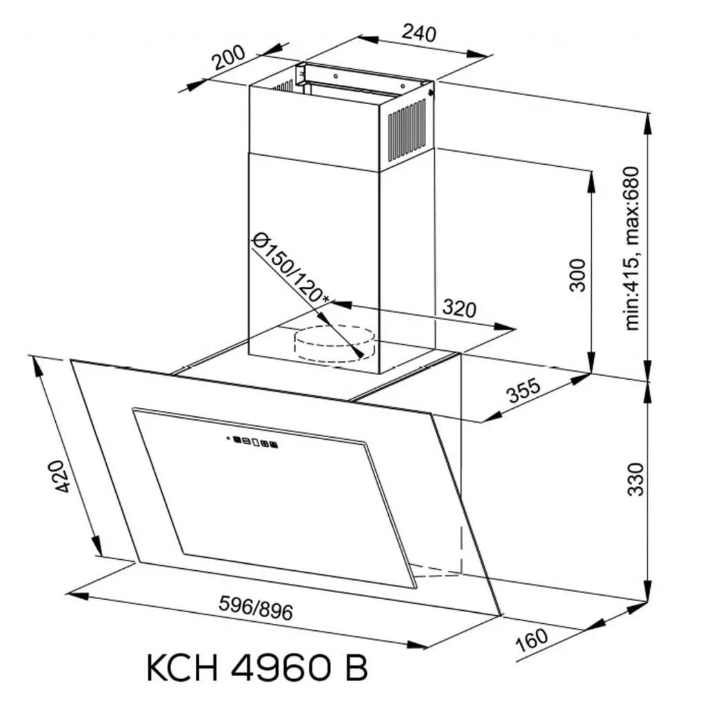 Вытяжка кухонная Kernau KCH 4960 B - 1