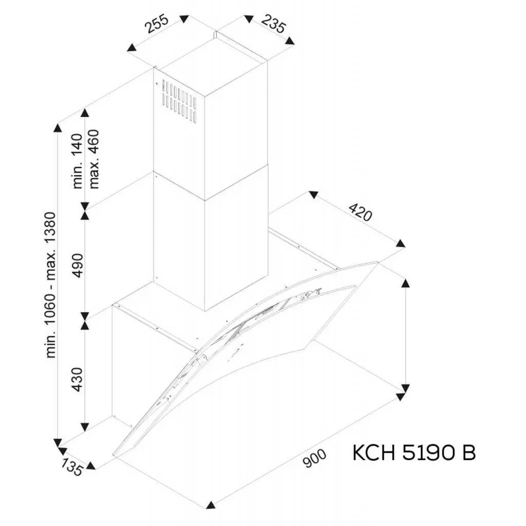 Вытяжка кухонная Kernau KCH 5190 B - 3 Вытяжка кухонная Kernau KCH 5190 B - 3