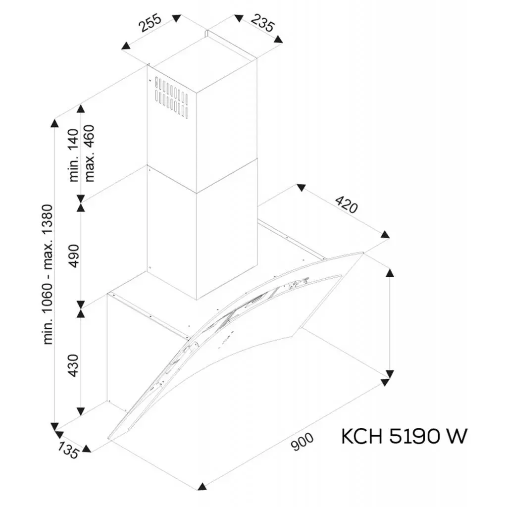 Вытяжка кухонная Kernau KCH 5190 W - 3 Вытяжка кухонная Kernau KCH 5190 W - 3