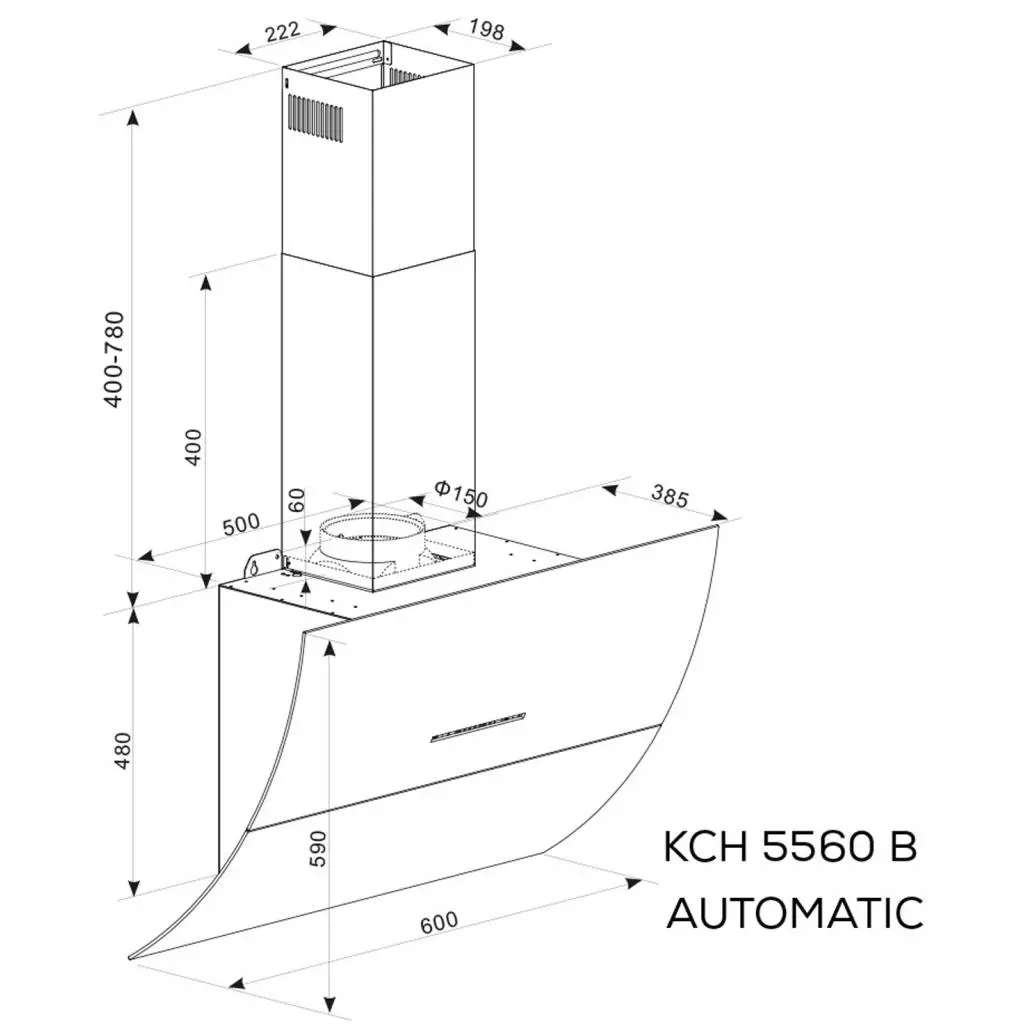 Вытяжка кухонная Kernau KCH 5560 B AUTOMATIC - 2 Вытяжка кухонная Kernau KCH 5560 B AUTOMATIC - 2
