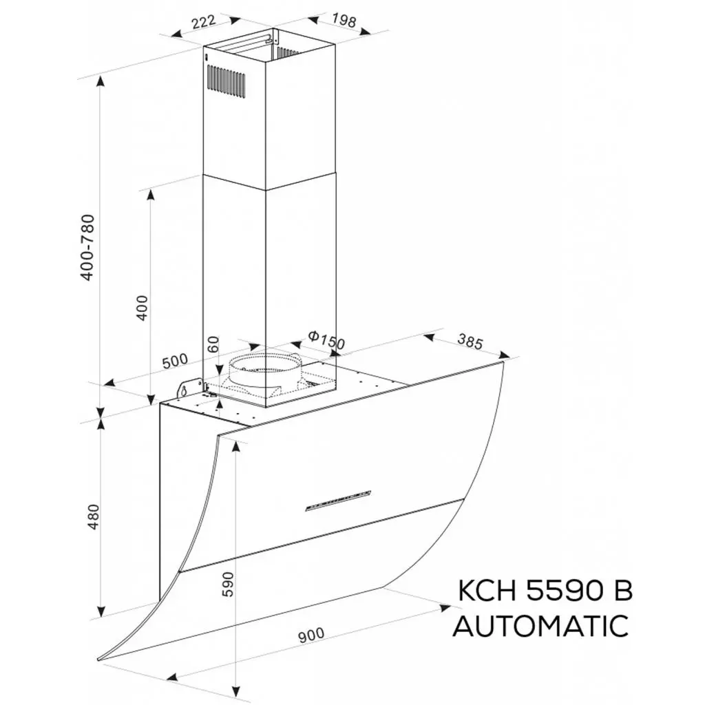 Вытяжка кухонная Kernau KCH 5590 B AUTOMATIC - 3 Вытяжка кухонная Kernau KCH 5590 B AUTOMATIC - 3