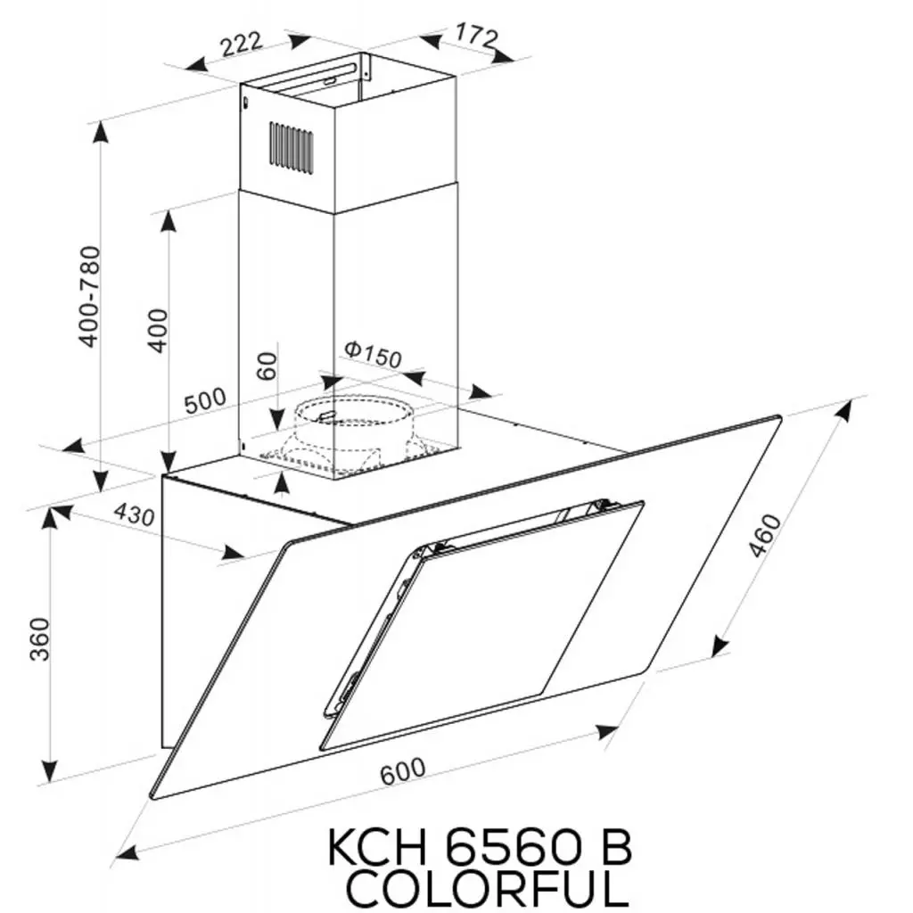 Вытяжка кухонная Kernau KCH 6560 B COLORFUL - 4 Вытяжка кухонная Kernau KCH 6560 B COLORFUL - 4