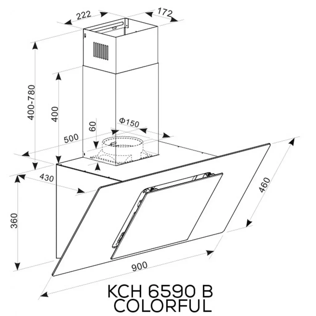 Вытяжка кухонная Kernau KCH 6590 B COLORFUL - 4 Вытяжка кухонная Kernau KCH 6590 B COLORFUL - 4