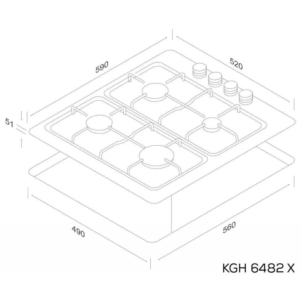 Варочная поверхность Kernau KGH 6482 X - 2 Варочная поверхность Kernau KGH 6482 X - 2