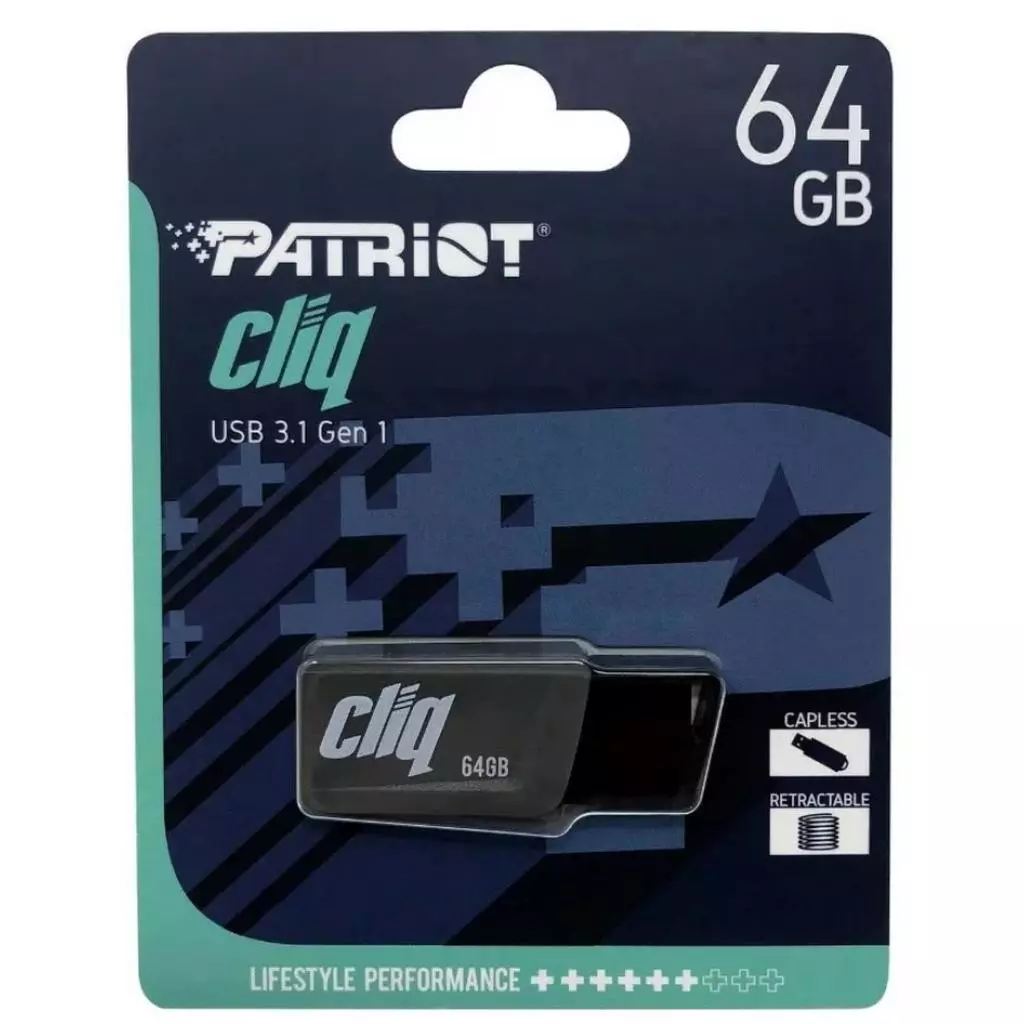USB флеш накопитель Patriot 64GB ST-Lifestyle Cliq Grey USB 3.1 (PSF64GCL3USB) - 4 USB флеш накопитель Patriot 64GB ST-Lifestyle Cliq Grey USB 3.1 (PSF64GCL3USB) - 4