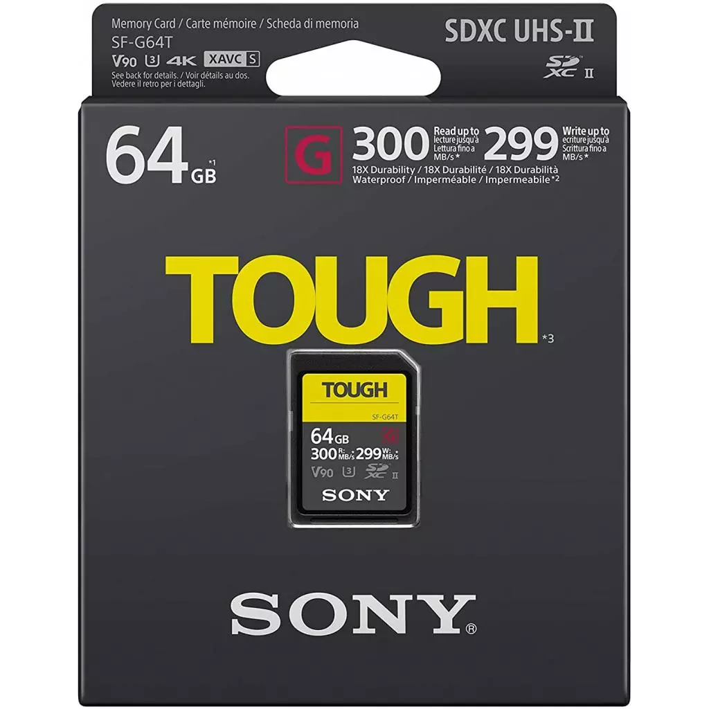 Карта памяти Sony 64GB SDXC class10 UHS-II U3 V90 Tough (SF-G64T) - 2