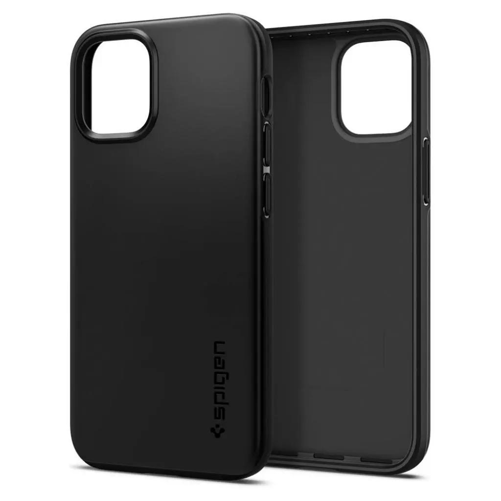 Чехол для моб. телефона Spigen iPhone 12 mini Case Thin Fit, Black (ACS01739) - 3 Чехол для моб. телефона Spigen iPhone 12 mini Case Thin Fit, Black (ACS01739) - 3